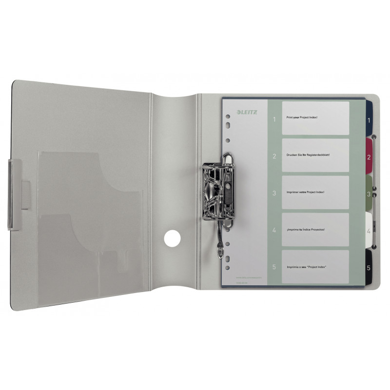 Leitz separador 1235 Style DIN A4 1-5 polipropileno multicolor 5 hojas divisorias extranchas, imprimible en PC 1235-00-00