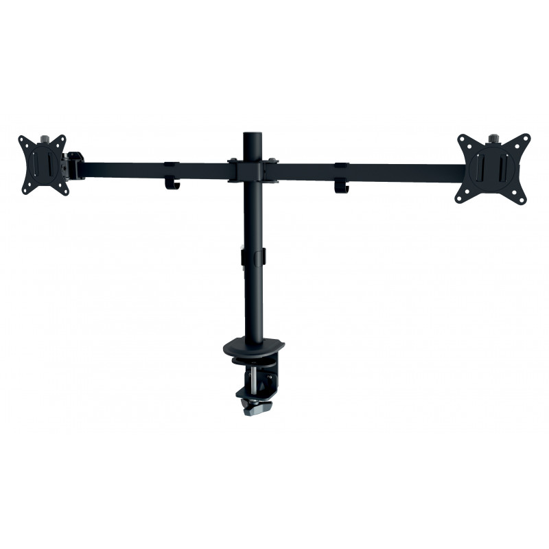 LEITZ Ergo Slim Soporte para dos monitores, con pinza de escritorio, negro 61640095