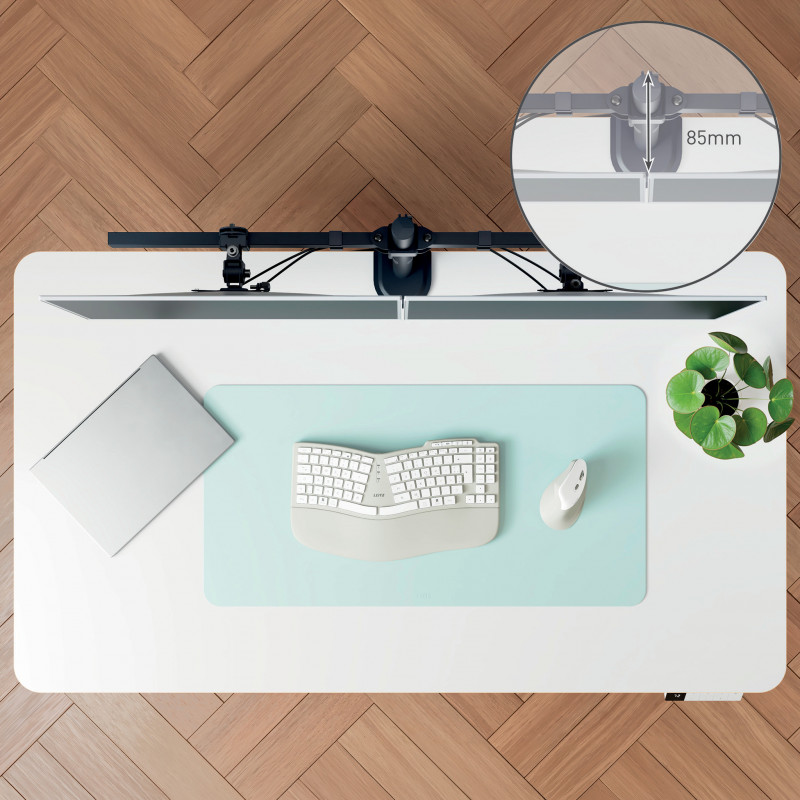 LEITZ Ergo Slim Soporte para dos monitores, con pinza de escritorio, negro 61640095