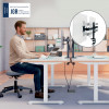 LEITZ Ergo Slim Soporte para dos monitores, con pinza de escritorio, negro 61640095