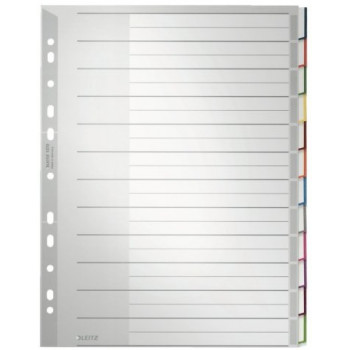 Leitz 1273 set de separadores en blanco A4, 10 lengüetas, polipropileno, gris 1273-00-00
