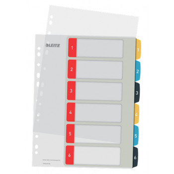Leitz 12460000 Índice numérico A4, 1-10, polipropileno, gris