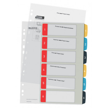 Leitz 12460000 Índice numérico A4, 1-10, polipropileno, gris