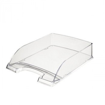 LEITZ Bandeja de documentos Transparent Plus, DIN A4, poliestireno cristal transparente, alto brillo, apilable vertical o desplazada 5226-00-02