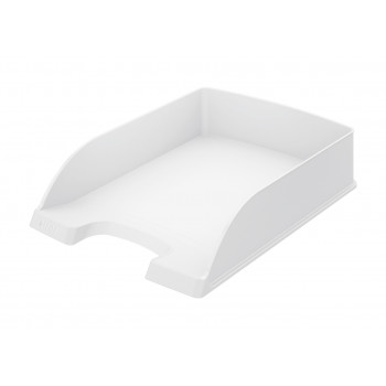 LEITZ Plus Bandeja de correspondencia estándar A4 blanco, poliestireno, apilable, pack de 5 (5227-00-01)