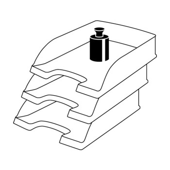 LEITZ Plus Bandeja de correspondencia estándar A4 blanco, poliestireno, apilable, pack de 5 (5227-00-01)