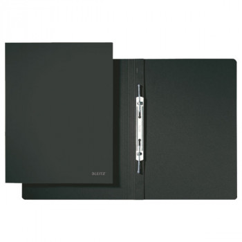 LEITZ archivador de espiral A4 cartón prensado negro 320 g/m², mecanismo de espiral metálico de 80 mm, líneas de rotulación, pack de 25 (3040-02-95)