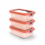EMSA ONE CLICK set de recipientes de almacenamiento, 3 x 0,5 L, tapa naranja, hermético y a prueba de fugas, sin BPA 3110601836