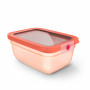EMSA ONE CLICK Recipiente hermético 1,5 L naranja rectangular, hermético, a prueba de fugas, apto para microondas, apto para congelador, apto para lavavajillas, sin BPA 3110601756