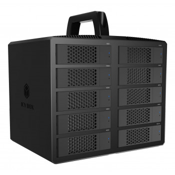 ICY BOX IB-3710-C31 carcasa JBOD de 10 bahías USB 3.2 Gen 2 para HDD/SSD SATA de 2,5