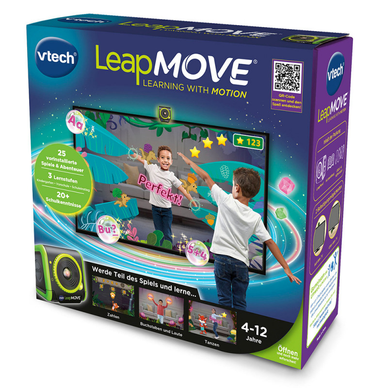 VTech LeapMOVE pulsera de actividad para niños con juegos y desafíos, LCD en color, resistente a salpicaduras, recargable, azul/verde 80-618704