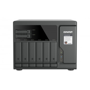 QNAP TVS-H877AX-R5-16G NAS QuTS hero de 8 bahías, AMD Ryzen V1500B, 16GB RAM, 2x2.5GbE, montaje en rack 2U