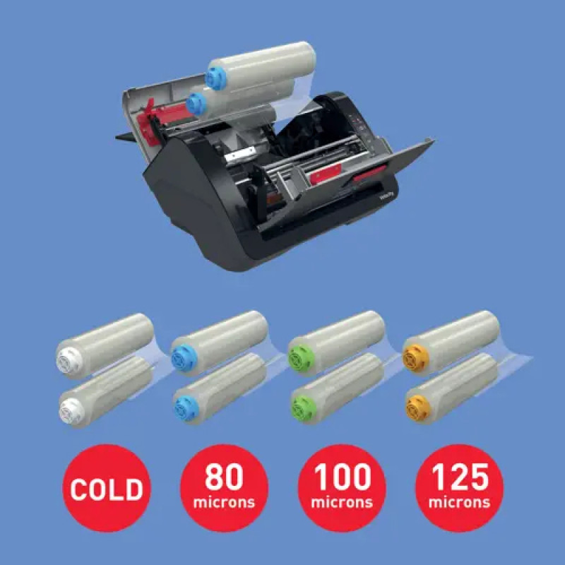 Set de plastificadora GBC Velocity A4 con 10 fundas, plastificado en caliente, 2 rodillos, anti-atasco, negro 4410076
