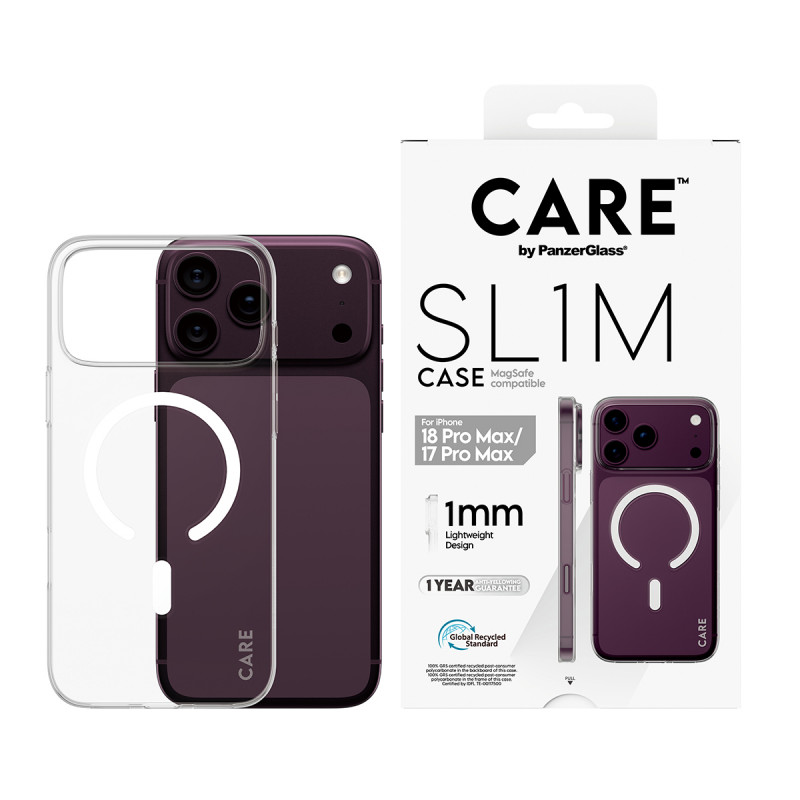 PanzerGlass CARE™ SL1M funda transparente con MagSafe para iPhone 17 Pro Max