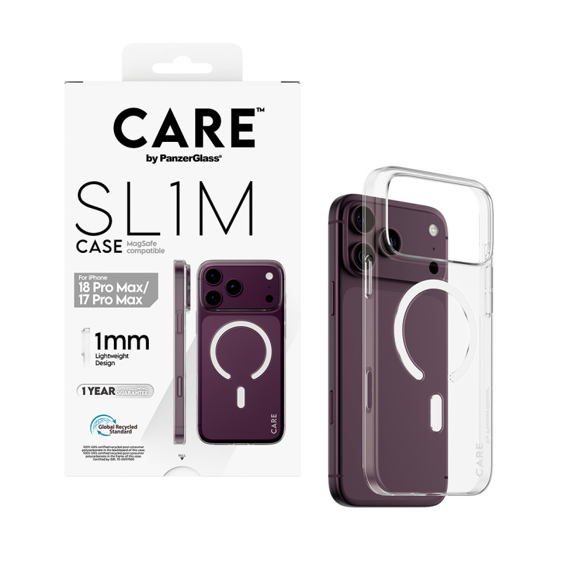 PanzerGlass CARE™ SL1M funda transparente con MagSafe para iPhone 17 Pro Max