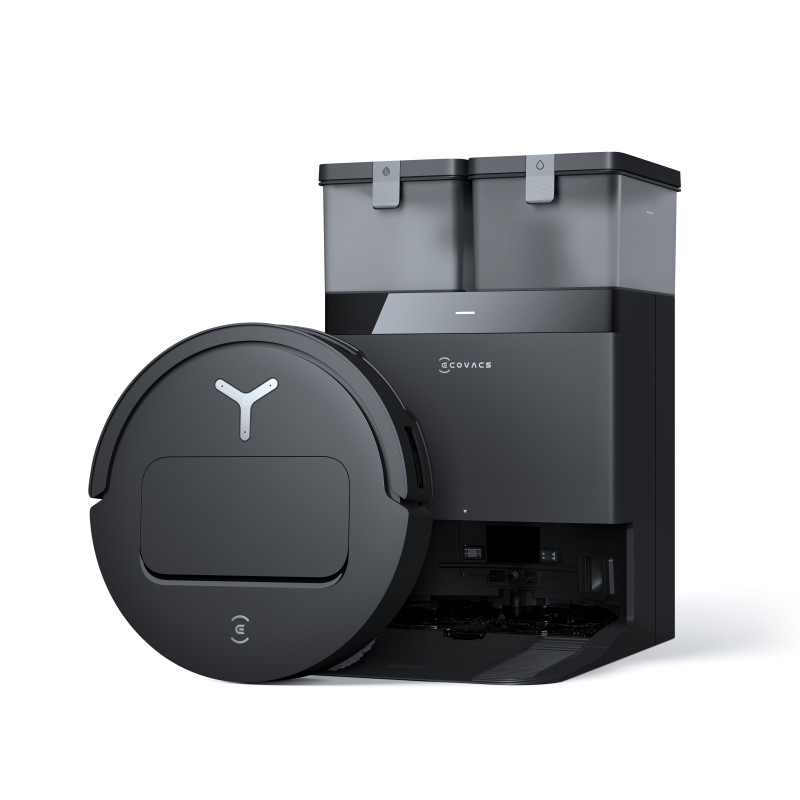 Robot aspirador Ecovacs Deebot T50 Omni con base de autovaciado, 8000 Pa de succión, fregado con agua caliente, TrueMapping 2.0, AIVI 3D 2.0, negro DDX57