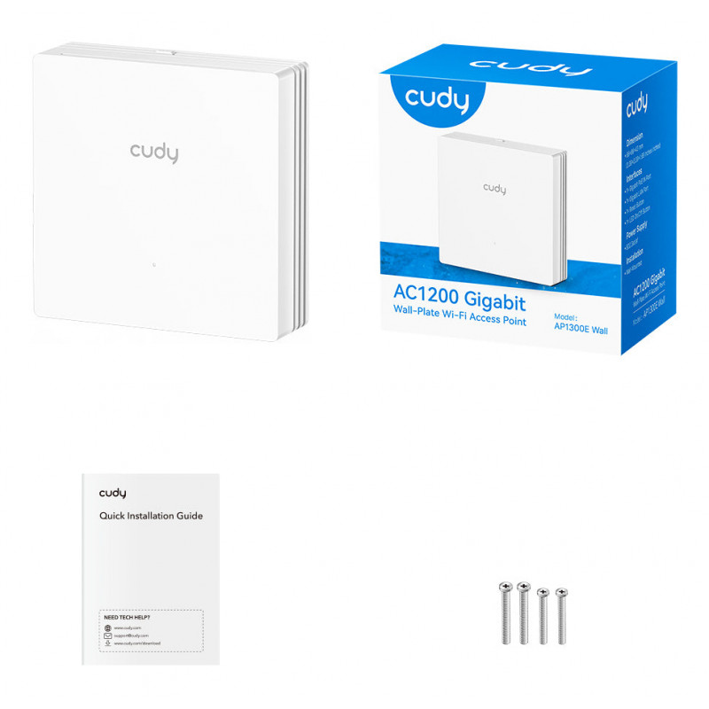 Cudy AC1200 punto de acceso de pared de doble banda AP1300E WALL