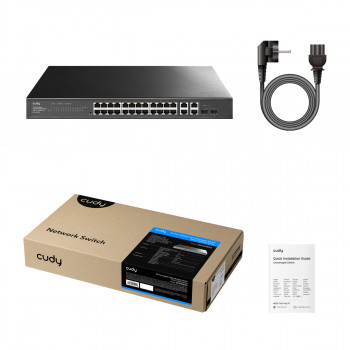 Cudy GS1028ES2 switch Gigabit Ethernet de 26 puertos con 2 combo SFP