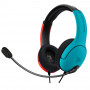 PDP Gaming LVL40 auriculares gaming estéreo con cable para Nintendo Switch, azul/rojo