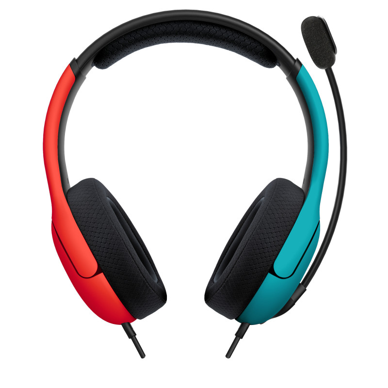 PDP Gaming LVL40 auriculares gaming estéreo con cable para Nintendo Switch, azul/rojo
