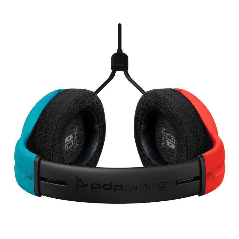 PDP Gaming LVL40 auriculares gaming estéreo con cable para Nintendo Switch, azul/rojo