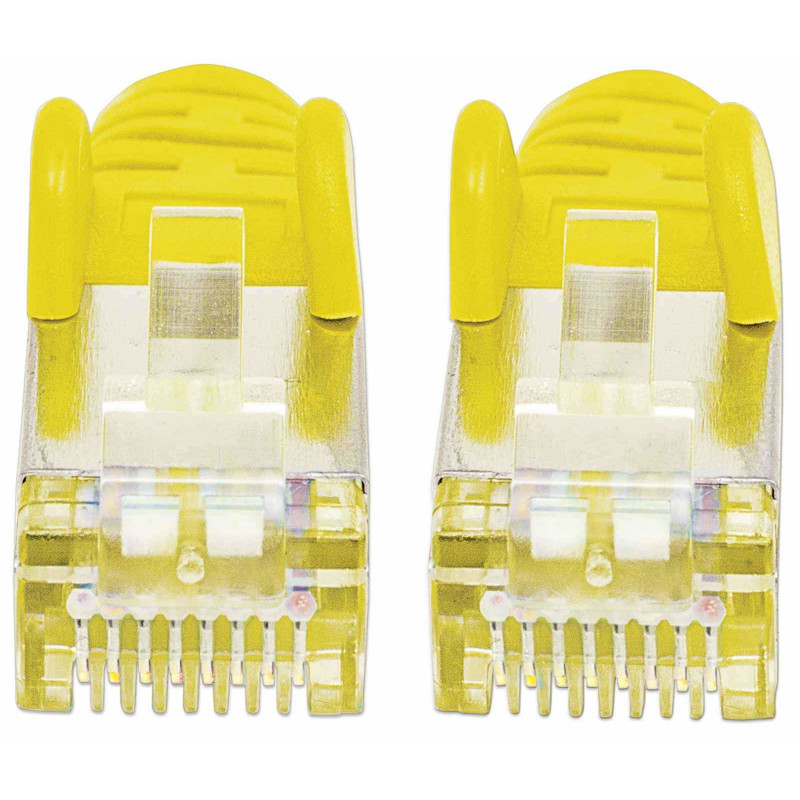 Intellinet cable de red Cat.7 SFTP de alto rendimiento, 15 m, conector macho RJ-45 a conector macho RJ-45, amarillo, libre de halógenos, snagless 741125