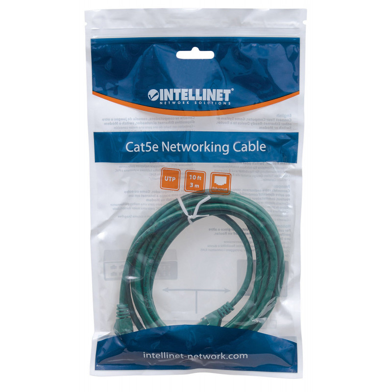Intellinet Cable de red Cat6 UTP, 2 x RJ-45, moldeado, 15,0 m, verde (342537)