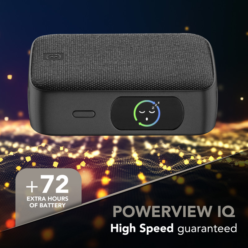 Cellularline Powerview IQ Batería externa 10000 mAh, 45 W, USB-C / USB-A, pantalla IQ 61435