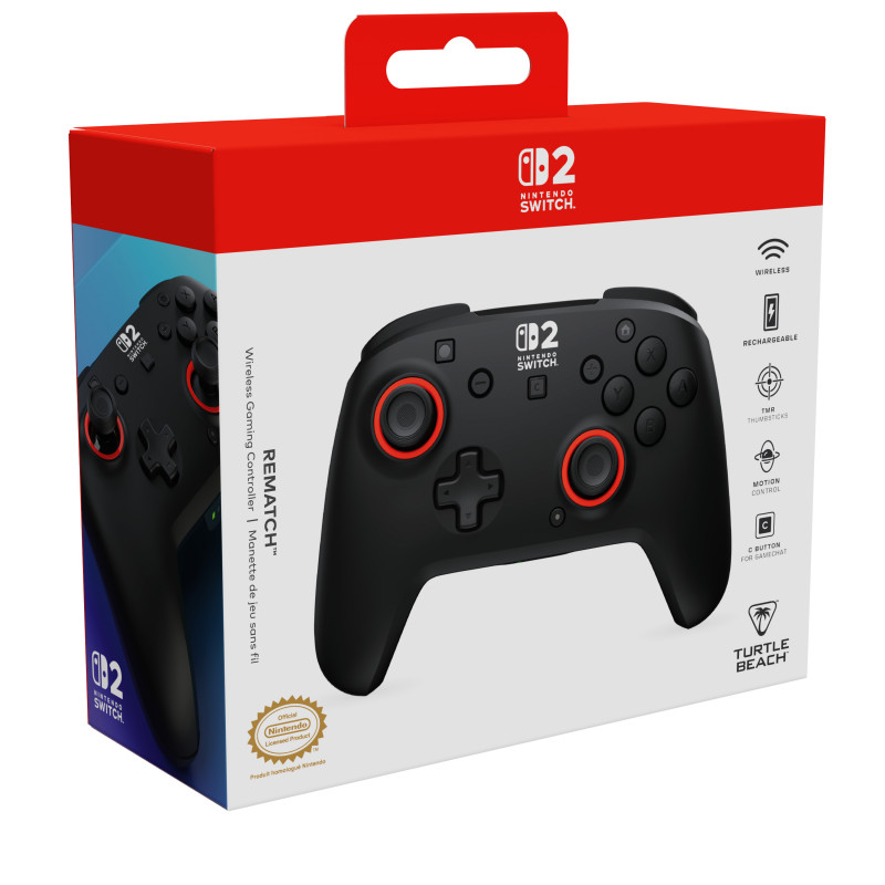 Turtle Beach Rematch Mando inalámbrico RGB para Nintendo Switch 2, negro
