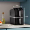 Freidora de aire Philips Ovi Stacked Dual Basket 4000 9L 2700W Negro y Plata NA461/00