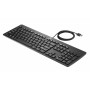HP Business Slim Teclado USB - QWERTY español, resistente a salpicaduras, negro