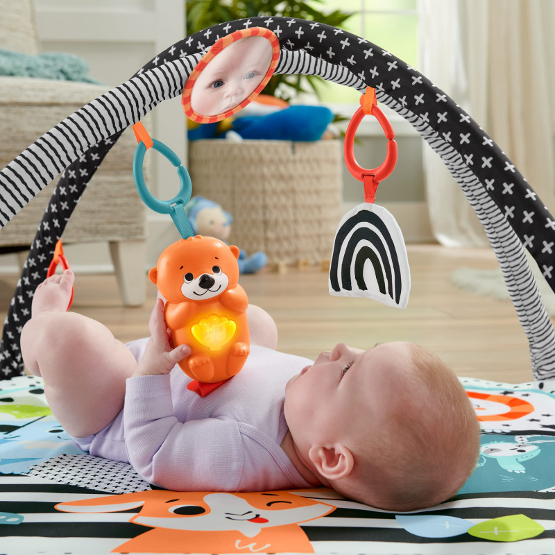 Gimnasio de actividades para bebé Mattel con arco de juego, luces y música, manta/arco (HBP41)