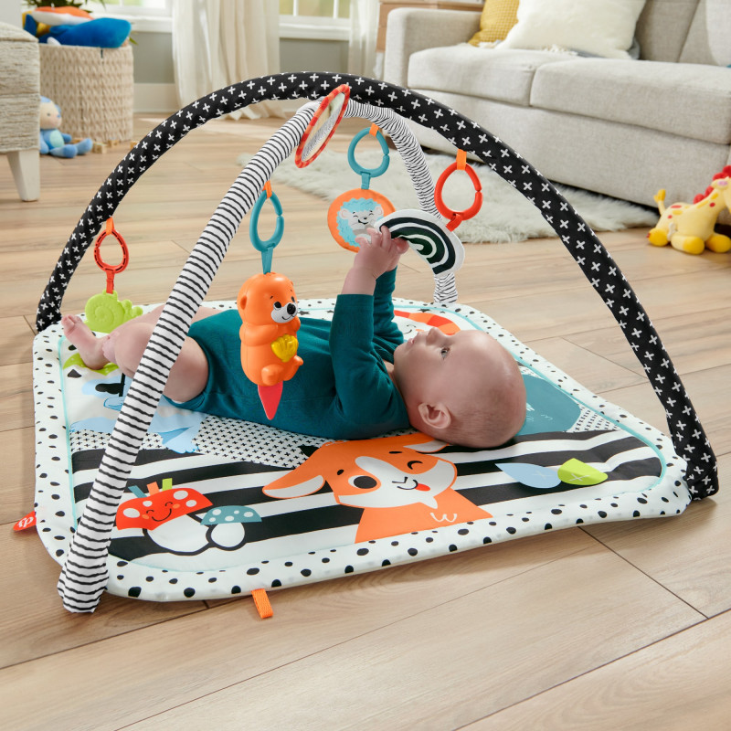 Gimnasio de actividades para bebé Mattel con arco de juego, luces y música, manta/arco (HBP41)