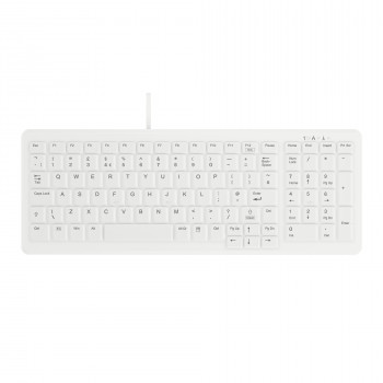 CHERRY Active Key MedicalKey AK-C7000F-U1-W/UK Teclado USB con cable, Blanco/Gris claro, sellado IP68, desinfectable