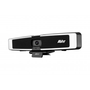 AVer VB130 barra de vídeo y sonido USB 4K con iluminación inteligente, zoom digital 4x, campo de visión 120°, auto-tracking con IA, micrófono beamforming, altavoz 10W, PoE+