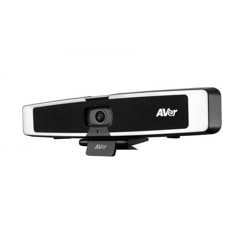 AVer VB130 barra de vídeo y sonido USB 4K con iluminación inteligente, zoom digital 4x, campo de visión 120°, auto-tracking con IA, micrófono beamforming, altavoz 10W, PoE+