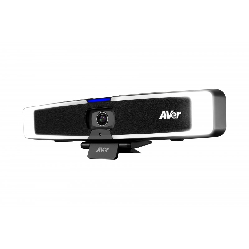 AVer VB130 barra de vídeo y sonido USB 4K con iluminación inteligente, zoom digital 4x, campo de visión 120°, auto-tracking con IA, micrófono beamforming, altavoz 10W, PoE+