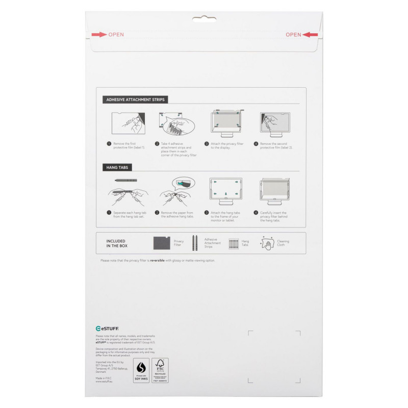 eSTUFF Gearlab GLBB31698393 Filtro de privacidad sin marco para monitores de 31,5 inch (16:9)