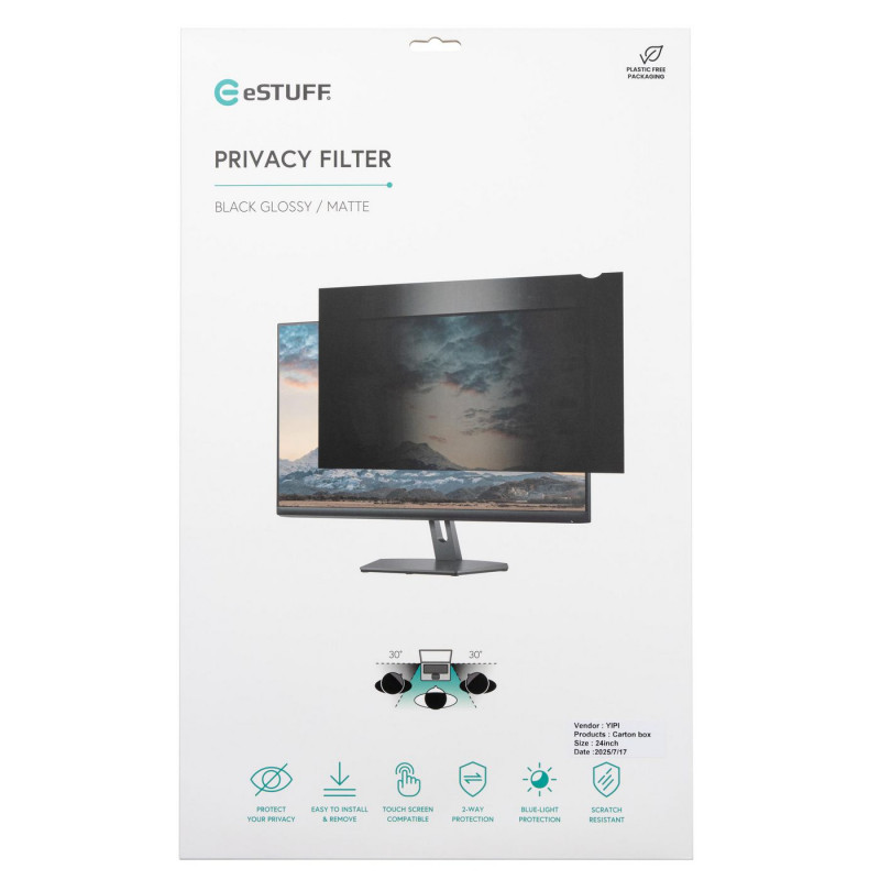 eSTUFF Gearlab GLBB31698393 Filtro de privacidad sin marco para monitores de 31,5 inch (16:9)
