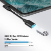 LogiLink CU0100 Cable adaptador USB-C a USB-A, 0,2 m, 10 Gbps, acodado 90°, negro