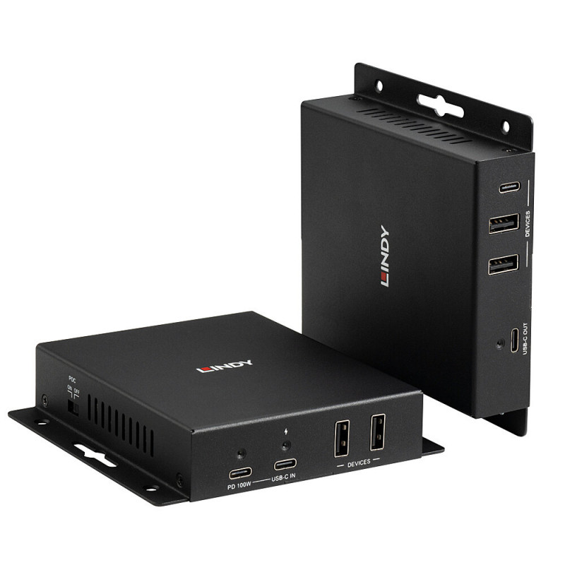 Lindy 100m Cat.6A Type-C Extensor de vídeo y datos HDBaseT 3.0 4K60 (39347)