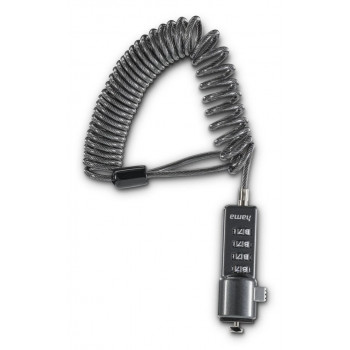 Hama candado de combinación de 4 dígitos para portátiles y netbooks, antracita (00054106)