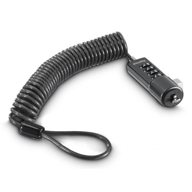 Hama candado de combinación de 4 dígitos para portátiles y netbooks, antracita (00054106)