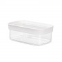 EMSA OPTIMA Recipiente rectangular para alimentos secos 0,45 L transparente/blanco con cierre hermético, plástico libre de BPA (3110600892)