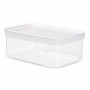EMSA OPTIMA Recipiente rectangular para alimentos secos, 2,0 L, transparente con tapa blanca, sellado hermético de frescura, plástico sin BPA, 1 unidad 3110600898