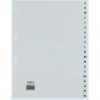 Índice A-Z REXEL HETZEL A4, 20 pestañas, polipropileno, gris, perforación 80-80-80 mm 25240481