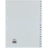 Índice A-Z REXEL HETZEL A4, 20 pestañas, polipropileno, gris, perforación 80-80-80 mm 25240481
