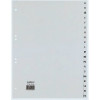Índice A-Z REXEL HETZEL A4, 20 pestañas, polipropileno, gris, perforación 80-80-80 mm 25240481