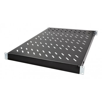 LogiLink Bandeja para rack de 19 pulgadas 1U profundidad ajustable 570 mm perforada negra para armarios de 800 mm de profundidad SF0800B