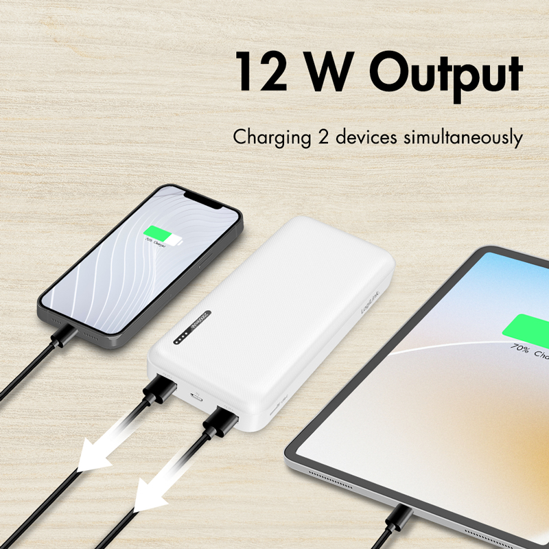LogiLink PA0323W power bank 20000 mAh blanco - 2x USB-A, 1x USB-C, 20W PD